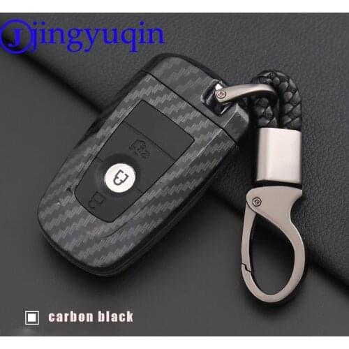 Jingyuqin 3B Carbon Fiber Silicone Key Case Cover For Ford Mondeo 2017 Smart Key