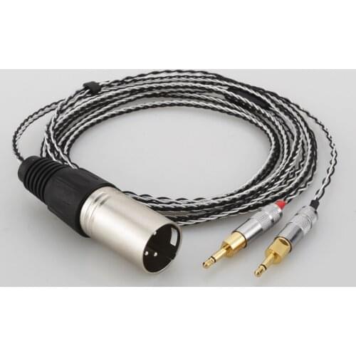 HiFi Cable with 4-pin XLR Balanced Male Compatible with HD700, HD 700 Headphones Silver Plated Replacement Audio Upgrade cable