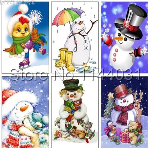 Christmas gift Full Diamond Embroidery Square Diamond Mosaic Pictures Needlework 5D DIY Diamond Painting Cross Stitch snowman
