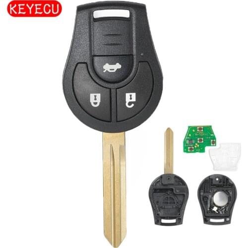 Keyecu Remote Key Fob 3 Button 315MHz/ 433MHz ID46 Chip for Nissan Note Juke Micra FCC: CWTWB1U761