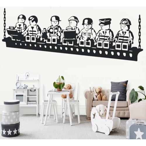 Classic Cartoon Robots Wall Sticker Boys Kids Room Vinyl Decal Funny Babys Bedroom Wall Art Decoration Full Creativity Removable