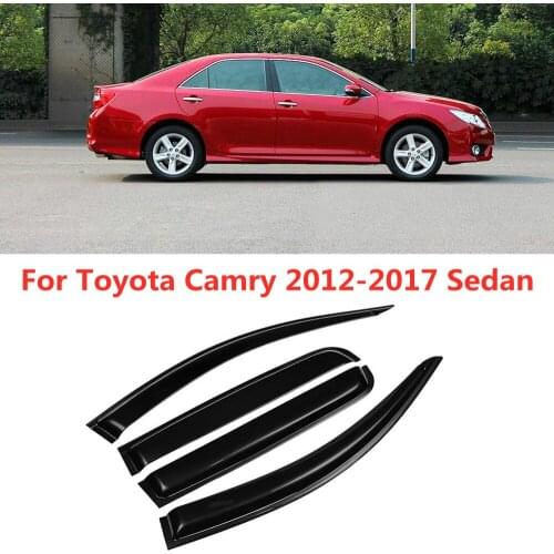 For Toyota Camry 2012 2013 2014 2015 2016 2017 Sedan Side Window Vent Visor Sun Rain Deflector Guard Awnings Shelters Adhesive