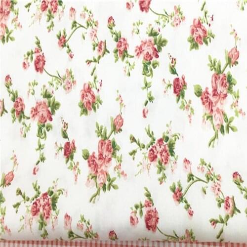 50x160cm RED ROSE white cotton fabric Textile kids 100% cotton fabric Quilting Bedding Baby Fabric Patchwork For DIY Sewing ZY