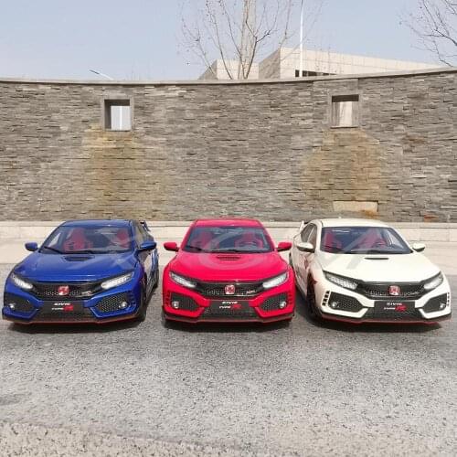 1/18 LCD Models For Honda Civic Type-R Diecast CAR MODEL TOYS Boys Girls Collection White/Black/Blue/Red Metal,Plastic,Rubber