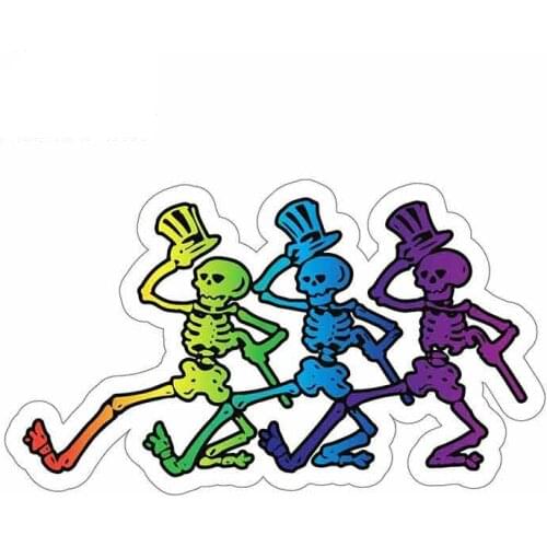 Fashion Car Stickers Decor Motorcycle Decals Dancing Skeletons Decorative Accessories Creative Sunscreen Waterproof PVC,13cm*8cm