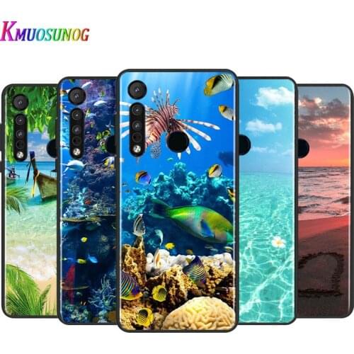 Sea Beach Sunset Glow For Motorola G9 G8 G Stylus Power One Fusion Hyper Edge E7 E6 5G Plus Play Lite Silicone Phone Case