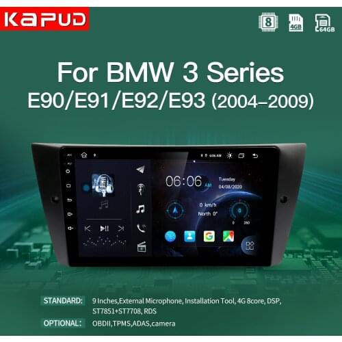 Kapud Android 10 Octa-Core 9" Auto Radio Car Multimedia Player Stereo For BMW E90/E91/E92/E93 Series 2006-2012 Navigation GPS