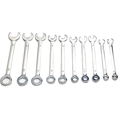 L74D 10pcs Mini Spanner Wrenches Set Key Ring Spanner Explosion-proof Pocket British/Metric Type Wrenches