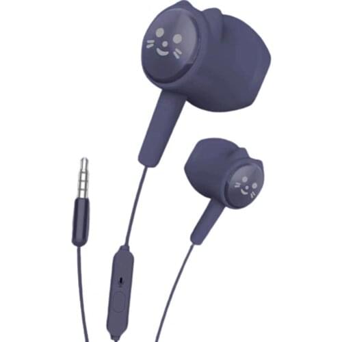 Headphone Cute Cats Shape Durable Plastic Wired Sports Headset for Outdoor