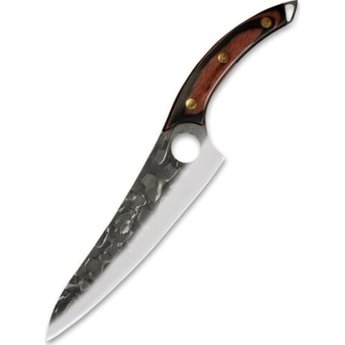 XYj Chefs Knife Cleaver Vegetable Knives High Carbon Stainless Steel Hammer Non-stick Camping Kitchen Slicing Knife For Cooking