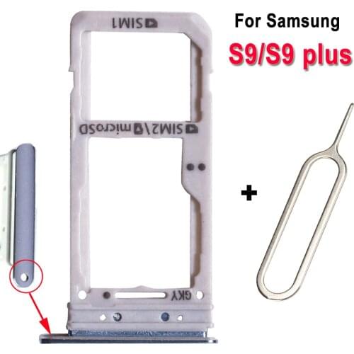 1pcs Nano SIM Card Tray Holder Slot Container Adapter Replacement Part For Samsung S9 S9 PLUS With SD SIM Card Tray
