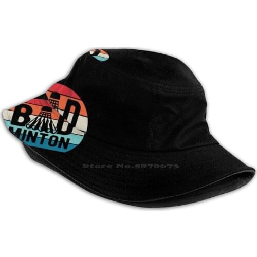 Badminton Pattern Design Printed Travel Bucket Hats Badminton Badminton Player Badminton Lover Badminton Love Badminton Quote