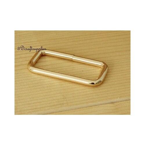 Rectangle Rings webbing Belt buckle light gold 50 mm 2 inch 10pcs U90