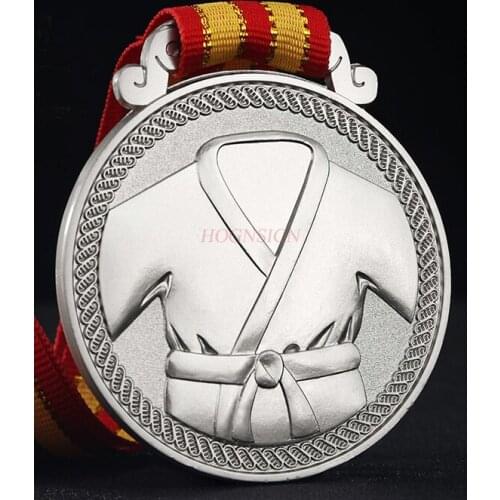 Silver trophi Champion trophy metal medal Taekwondo martial arts sports competition award