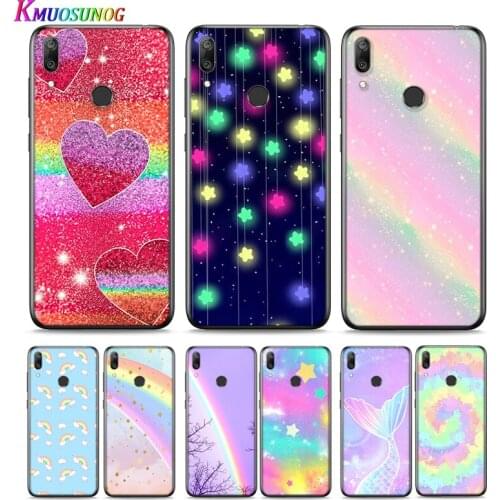 Rainbow Star Bling Glitter For Huawei P Smart 2021 2020 Z S Mate 40 RS 30 20 20X 10 Pro Plus Lite 2019 Silicone Phone Case