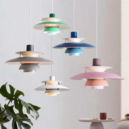 Nordic Denmark Designer Multi - Color Light Restaurant Dining Room Bar Creative Personality Single Head Study Small Chandelier