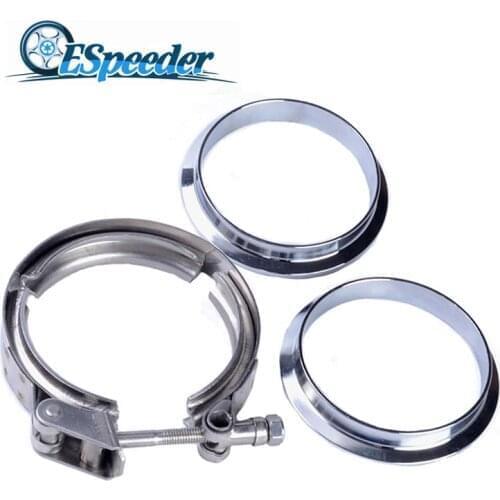 SPEEDWOW Universal 2.5" Inch Exhaust Clamp V-band Clamp Flange Kit Car Part Male Female Flange For Turbo Exhaust Downpipe