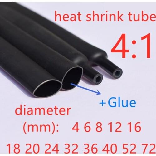 1Meter Heat Shrink Tube with Glue Adhesive Lined 4:1 Dual Wall Tubing Sleeve Wrap Wire Cable kit Heat Shrink Tubing 4 6 8 12 16