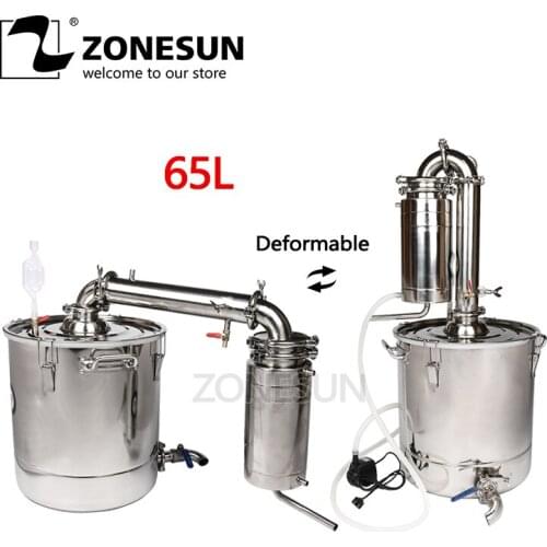 ZONESUN Houshold Stainless Steel Home Wine Brewing Device 65L Alcohol DistillerWine Maker English Manual 11 Gifts