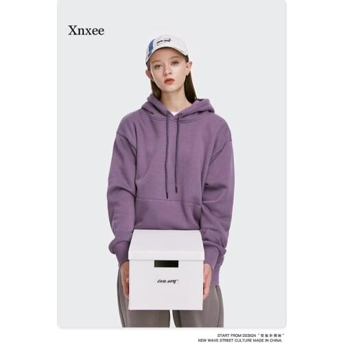 Spring Unisex Solid Color Soft Sweatshirt Set Men Harajuku Autumn Warm Daily Tracksuit Couple Pullover Hoodie Women Clothes Top