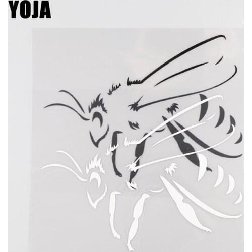 YOJA 16×12.6CM Honeybee Pattern Vinyl Cartoon Animals Decal Car Stickers Black/Silve0r 19C-0128