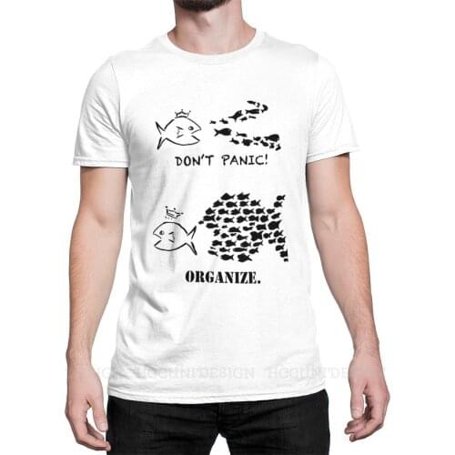 High Quality Men Don't Tread On Me USA TShirt Don't Panic, Organize Pure Cotton Shirt Tees Harajuku For Adult Camisetas