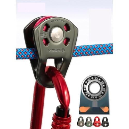 High Quality Reinforced Small Single Pulley Outdoor Ropeway Zip Line Rock Climbing Cross Pulley Outdoors Equipments