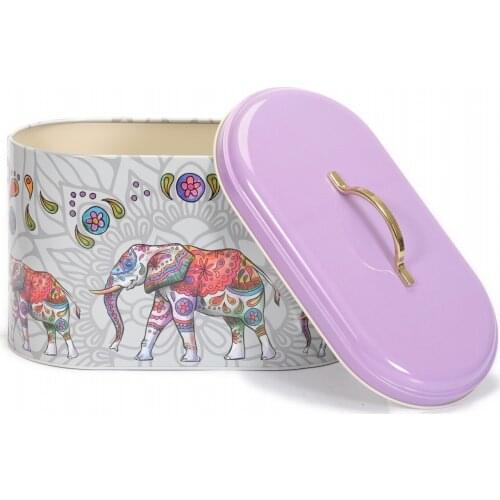 Bread Storage Box Food Container Kitchen Organizer Practical Metal Fruit Snack Box For Home Cuisine Decor Elephant Design