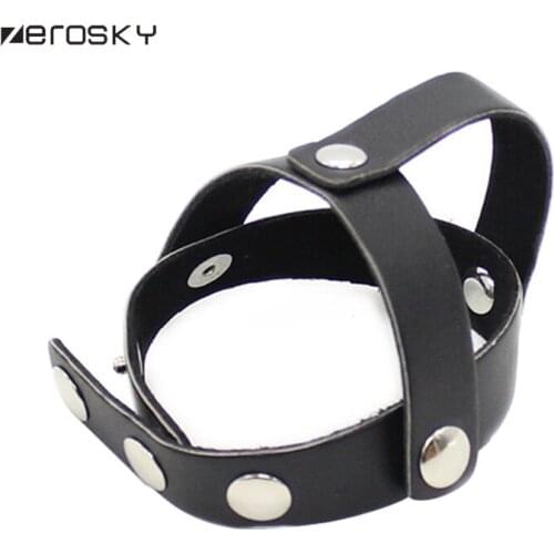 Zerosky Leather Cock Ring Penis Ring Stretcher Scrotum Delay Time Sex Toys for Couples Male Penis Time Extend Adults Game