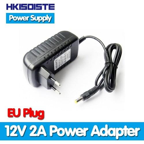 1PCS 12V2A AC 100V-240V Converter Adapter DC 12V 2A 2000mA Power Supply EU Plug 5.5mm x 2.1-2.5mm for LED CCTV