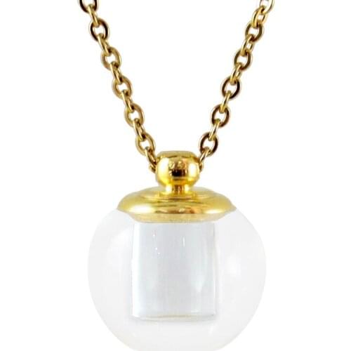 1PC Big Opening Clear/Matte Crystal Ball Screw Cap Perfume Oil Bottle Keepsake Openable Pendant For Urn Women Man Gift
