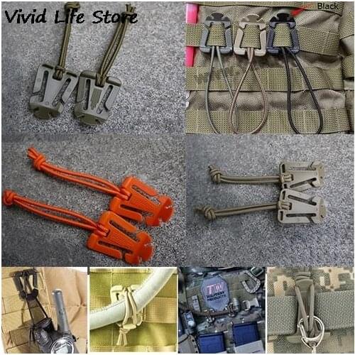 1PCS Webbing Military Dominator Elastic Cord Hang Buckle Clip PALS MOLLE Style Outdoor Travel Kits