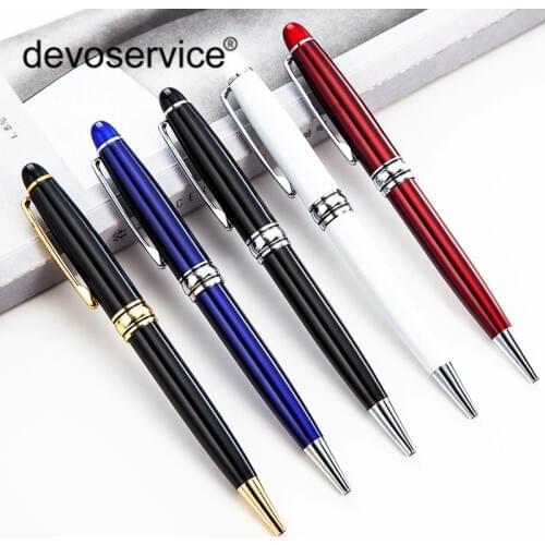 1Pcs New Arrival Metal Ballpoint Pen Rotating Commercial Advertising Pen Portable Ballpoint Pen Beautiful Writing Tools Gifts