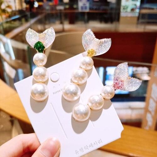 1 Pc/Pack Pearl Clips Girls Mermaid tail Hairpin Lovely Boutique Headwear Hair Clip Kids Hair Accessories