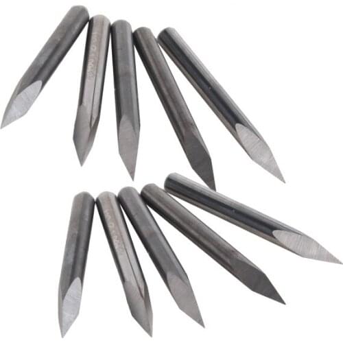 10Pcs Carbide Steel 90 Degree 1/8" Router Pyramid Engraving Bits CNC Machinery