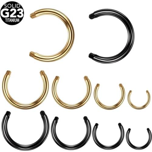 10pcs/lot Titanium Curcular Barbells Horseshoe Ring Bar Replacement Piercing Nariz Body Jewelry Accessories - Post Only No Ball