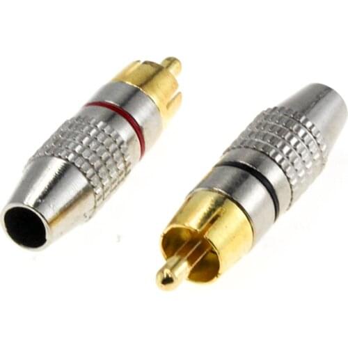 2/6 pcs Solder-free 270 lotus head RCA plug TV power amplifier audio video speaker cable gold-plated AV connector