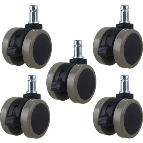 2 Inch Office Chair Swivel Casters Furniture Wheels Grip Ring Stem with Brake for Sofa Bed Goods Shelf Storage Rack Pack of 5