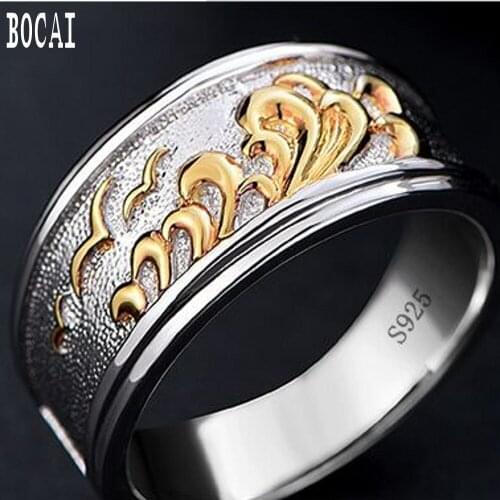 2019 S925 silver jewelry fashion mens ring simple personality new hipster silver jewelry seagull silver ring for Men