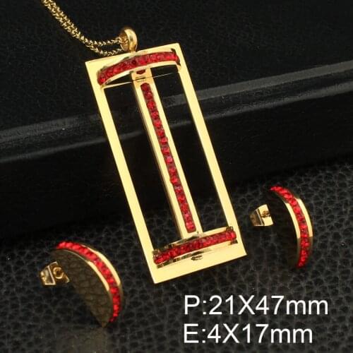 3 Gold Colors Stainless Steel Jewelry Necklace Stud Earrings Sets Supernova Sales for Women SEDZCGBC