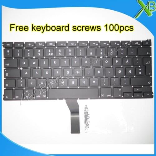 5PCS---Brand New NO Norway Norwegian keyboard+100pcs keyboard screws For MacBook Air 13.3" A1369 A1466 2010-2015 Years