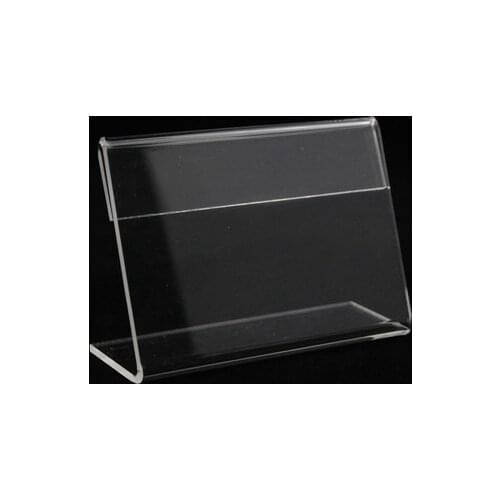 8x4cm Clear Acrylic Plastic Table Sign Price Tag Label Display Paper Promotion Card Holders T 1.3mm L Stand 40pcs