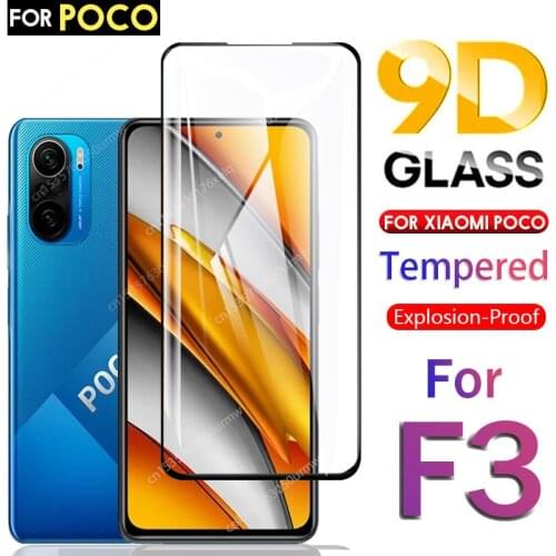 9D Full Cover Tempered Glass For Xiaomi Poco X3 Pro NFC Screen Protector Poco M3 Pro F2 F3 X3Pro X3NFC F3 GT 5G Protective Film