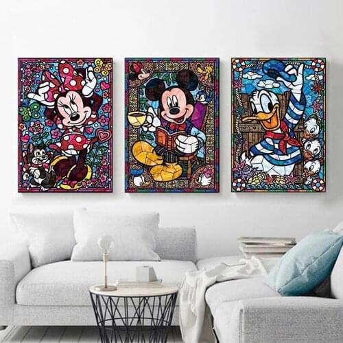 Disney Diamond Painting Donald Duck Mickey Mouse Embroidery Cross Stitch Living Room Decoration Christmas Handmade Gift