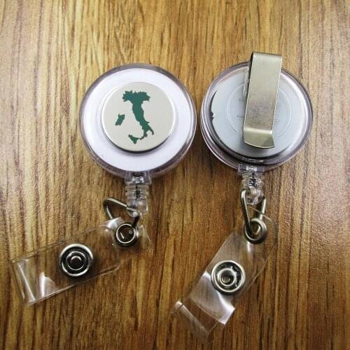 Italy ID Badge Reel gift for him/her friend family retractable recoil id badge holder work fun