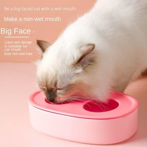 Non wet mouth ceramic cat drinking bowl pet food basin to protect cervical vertebra cute bowl cat bowls
