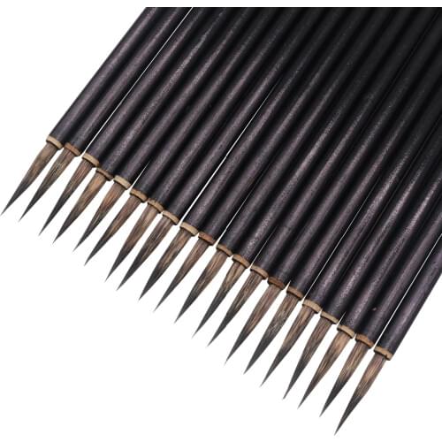 20 Pcs Black Hook Line Pen Chinese Calligraphy Acrylic Acid Brush Artist Art Watercolor Painting Pen Student Learning Stationery