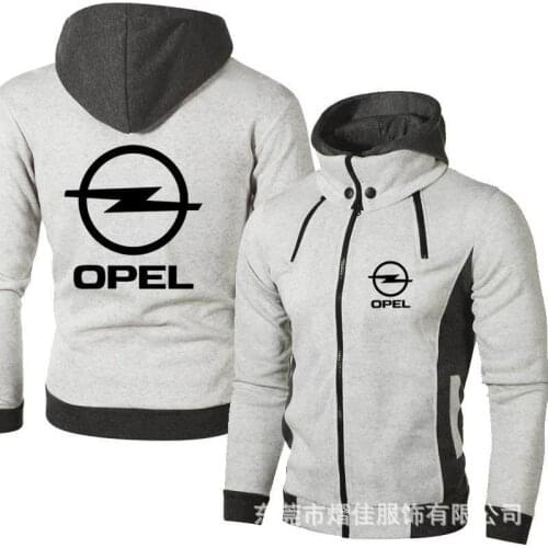 OPEL Mens Zipper Jacket Man Coats Bomber Jackets Scarf Collar Hoodies Casual Fleece Male Hooded Outwear Slim Fit Hoody