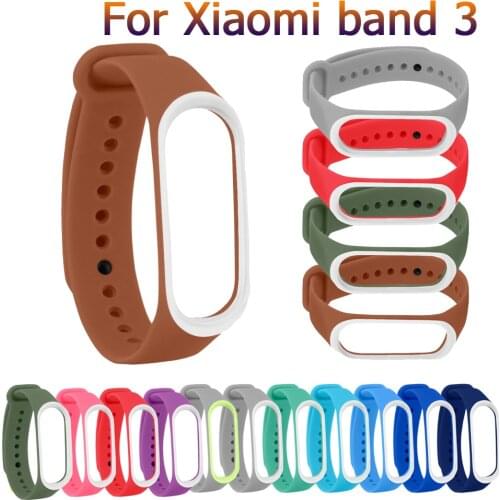 Fashion Bicolor Mixing For Xiaomi Band 3 Accessories Bracelet Strap Replacement Wriststrap For Xiaomi band3 sport Smart Bracelet