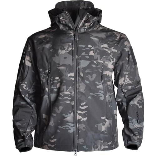 Mens Tactical Jacket Hiking Jackets Shark Skin Shell Clothes Windbreaker Flight Pilot Hood Military Fleece Field Jacket